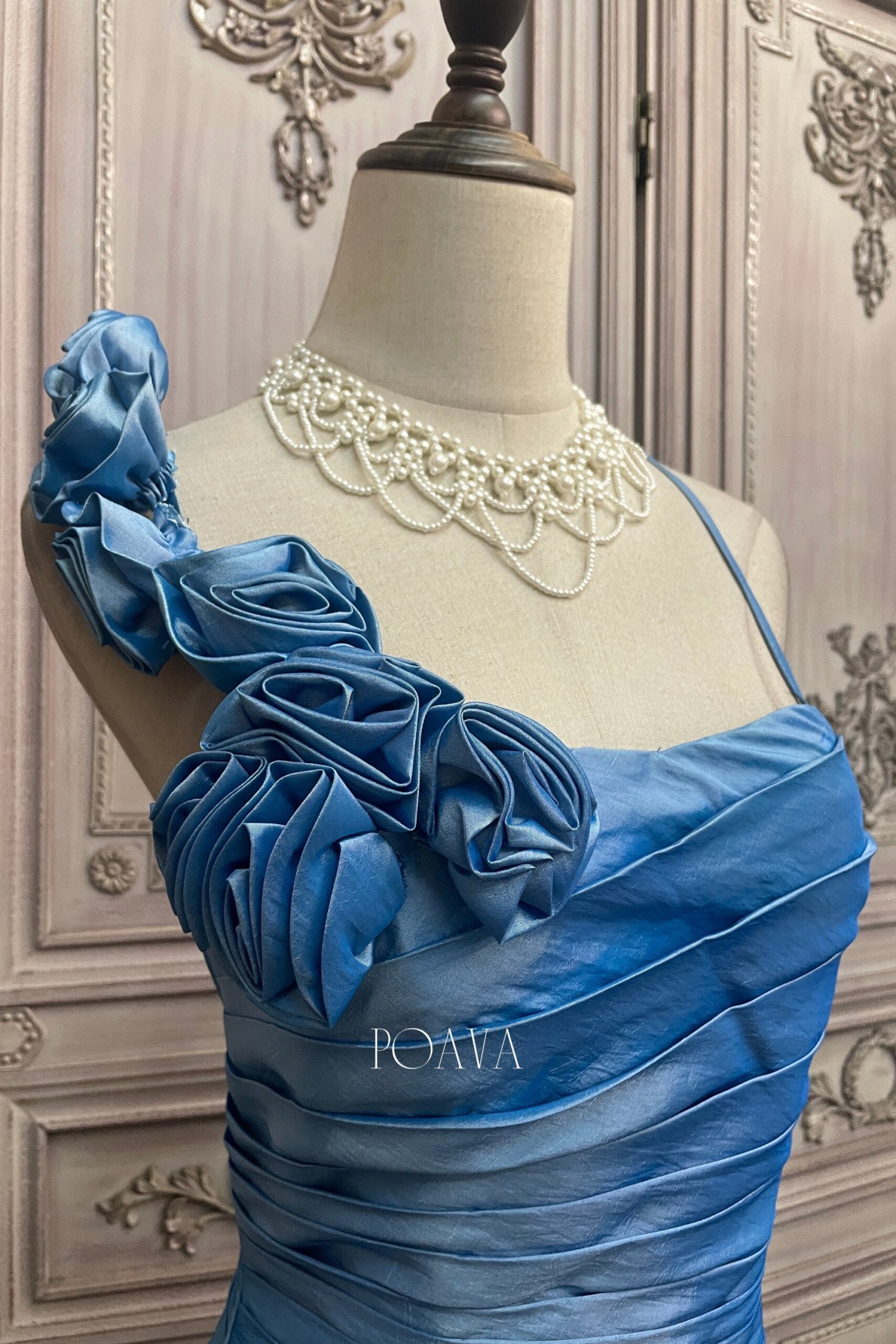 FLORAL BLUE MINI DRESS FOR PARTY