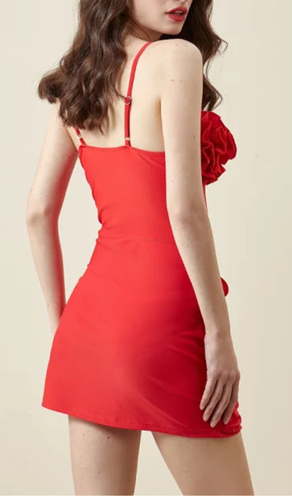 3D FLOWER ONE-PIECE SWIMSUIT WITH SKIRT BEACH