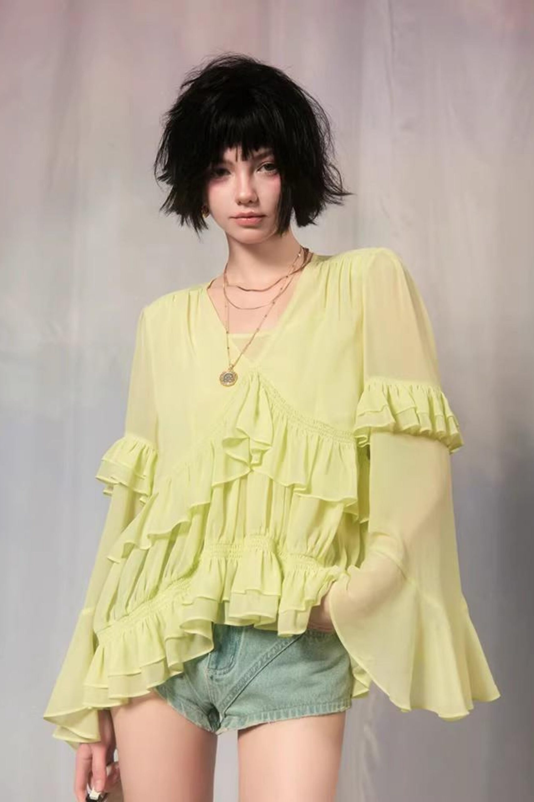 LONG SLEEVE YELLOW TOP FOR CASUAL OCCASIONS
