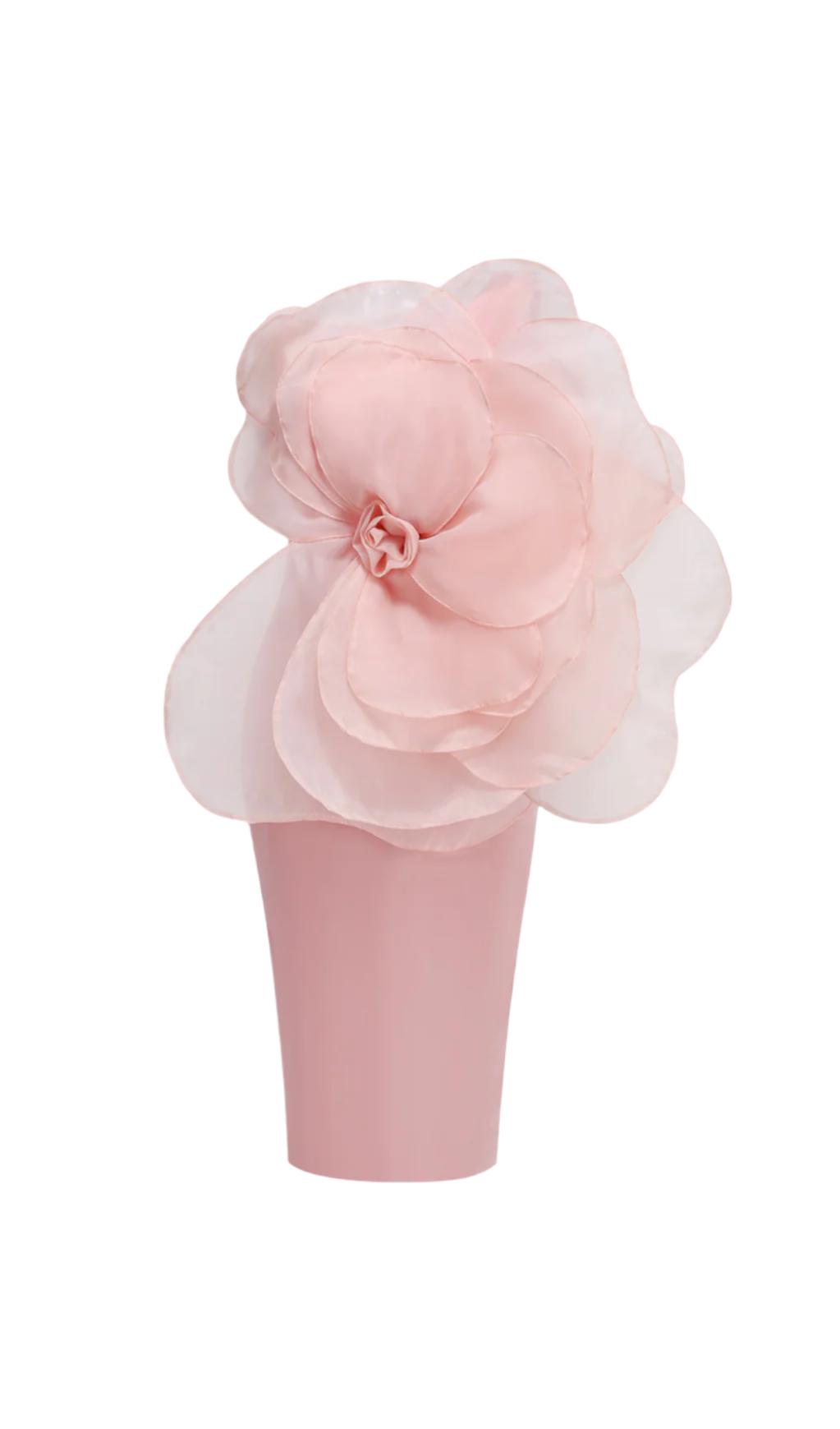 PINK ONE SHOULDER MESH FLOWER MIDI DRESS
