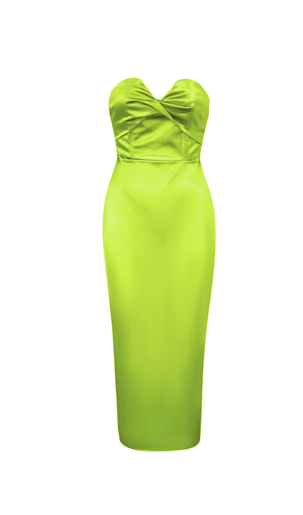BACKLESS SPLIT TWIST BODYCON MIDI DRESS PALE GREEN
