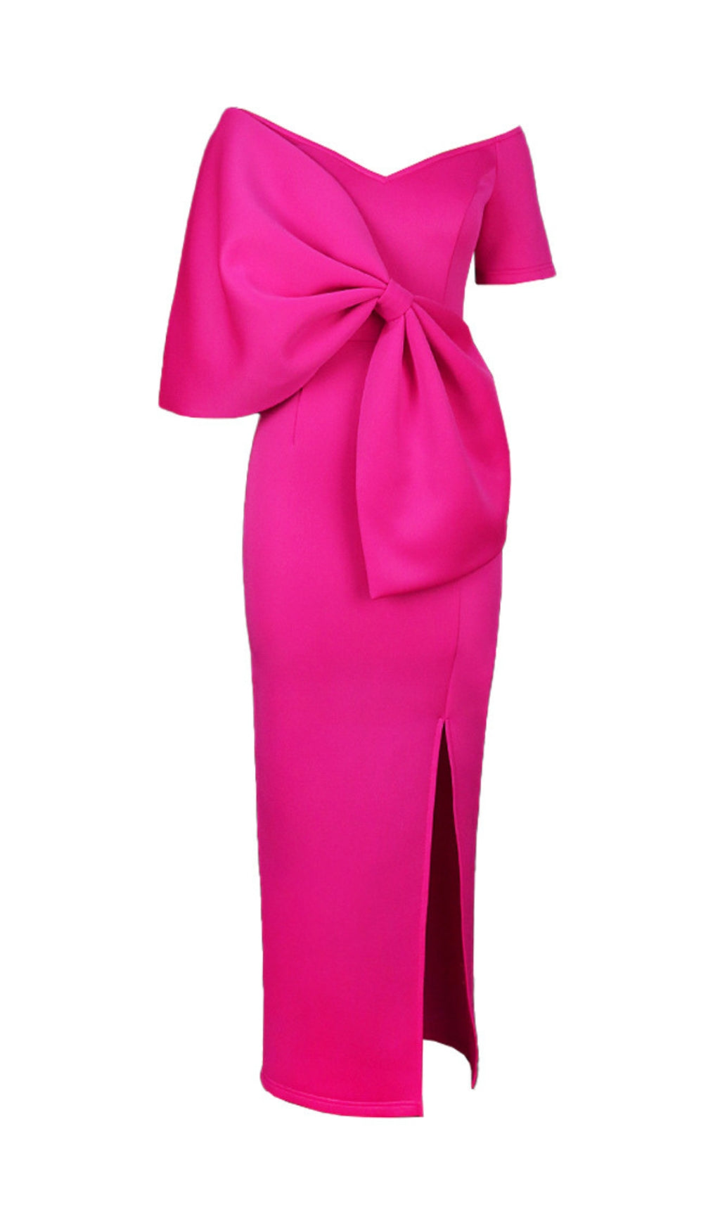 PINK BOW-KNOT MIDI DRESS, COCKTAIL PARTY