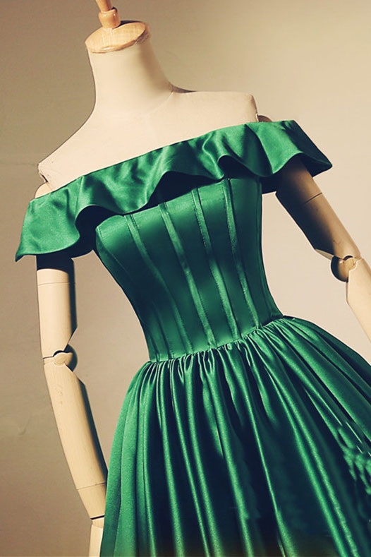 GREEN MINI PROM DRESS – SLEEVELESS A-LINE COCKTAIL