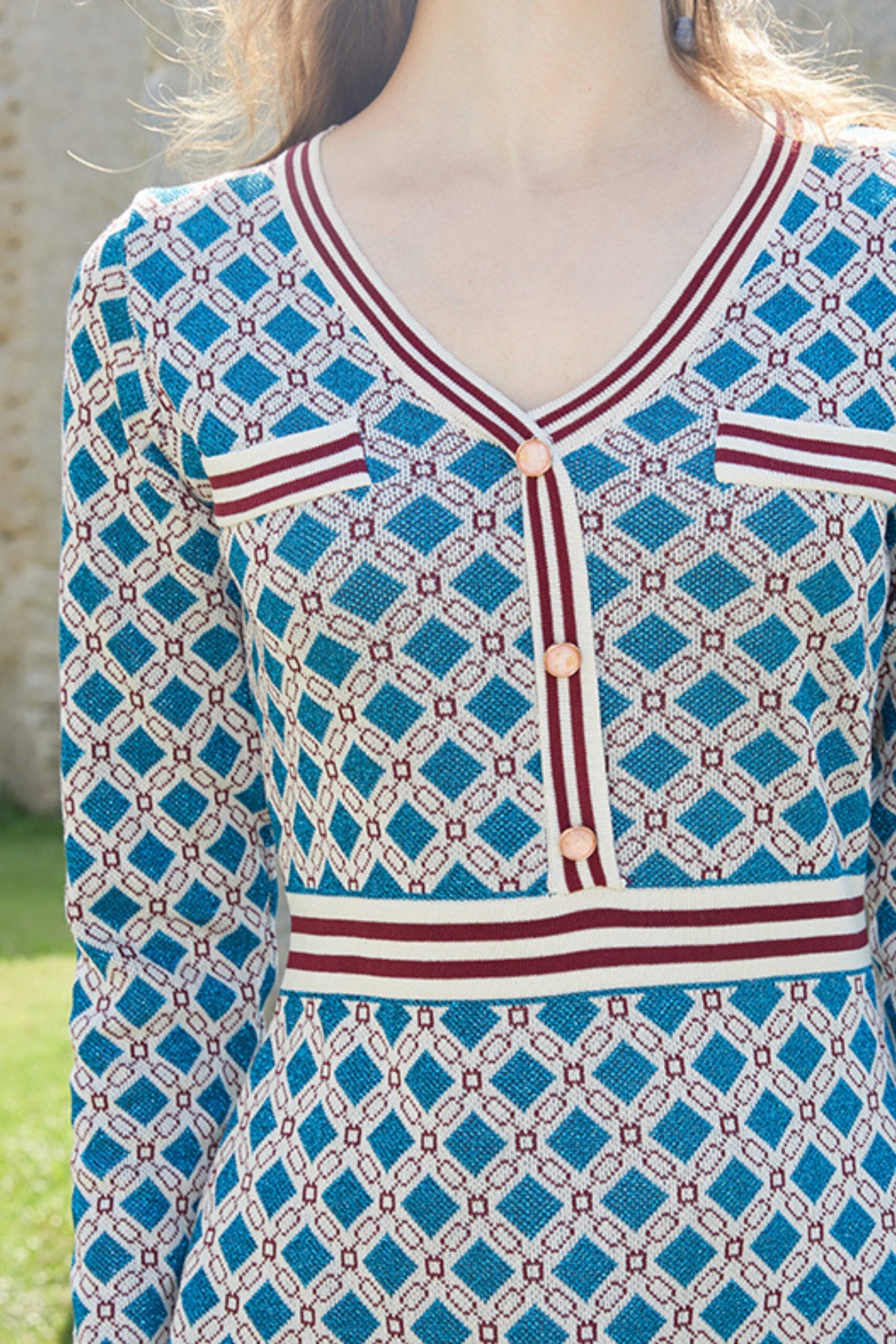 KNIT A-LINE MINI DRESS, BLUE, CASUAL