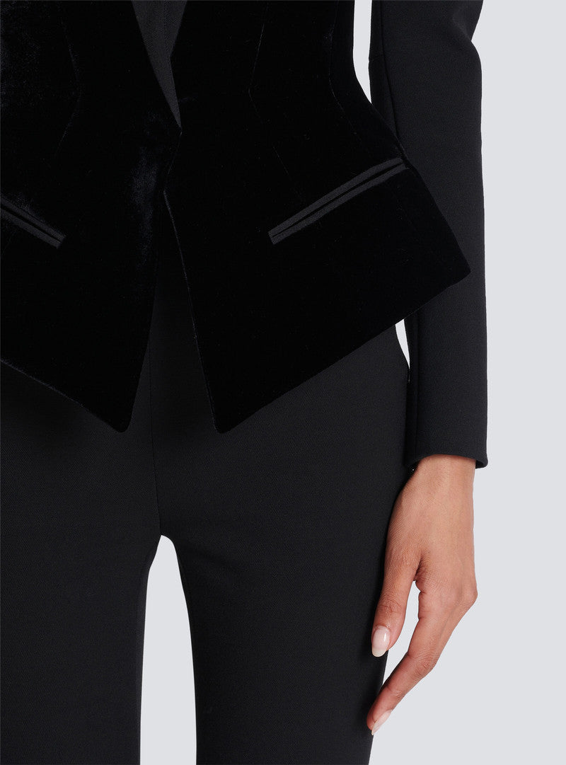 JOSEPHINE SLIM BUSTIER JACKET, BLACK COCKTAIL BLAZER