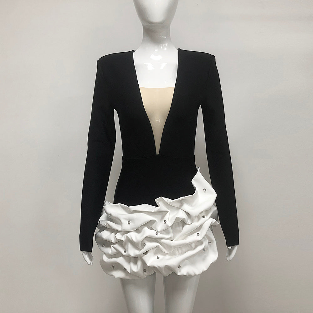 TRACY OCEAN WAVES MINI BLAZER DRESS