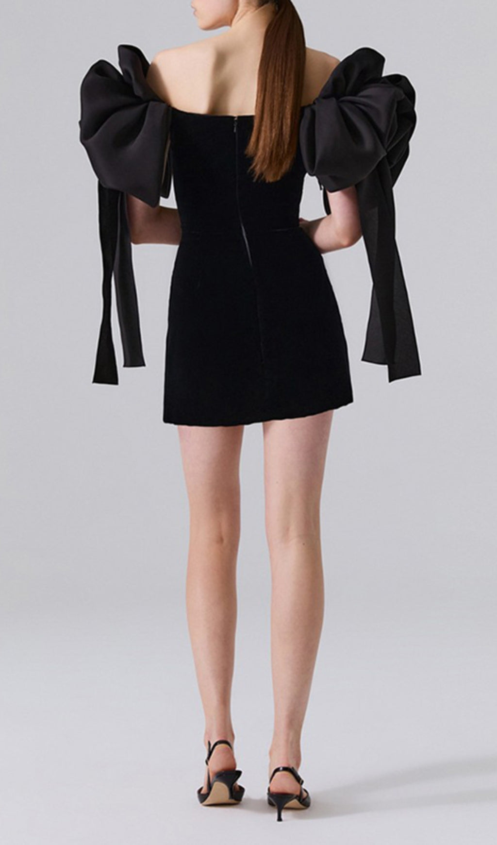 OFF-SHOULDER BLACK MINI DRESS, PARTY