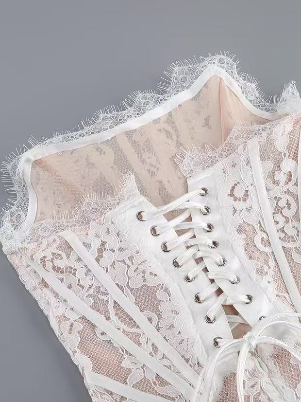 SLEEVELESS LACE MINI DRESS, WHITE WEDDING PARTY