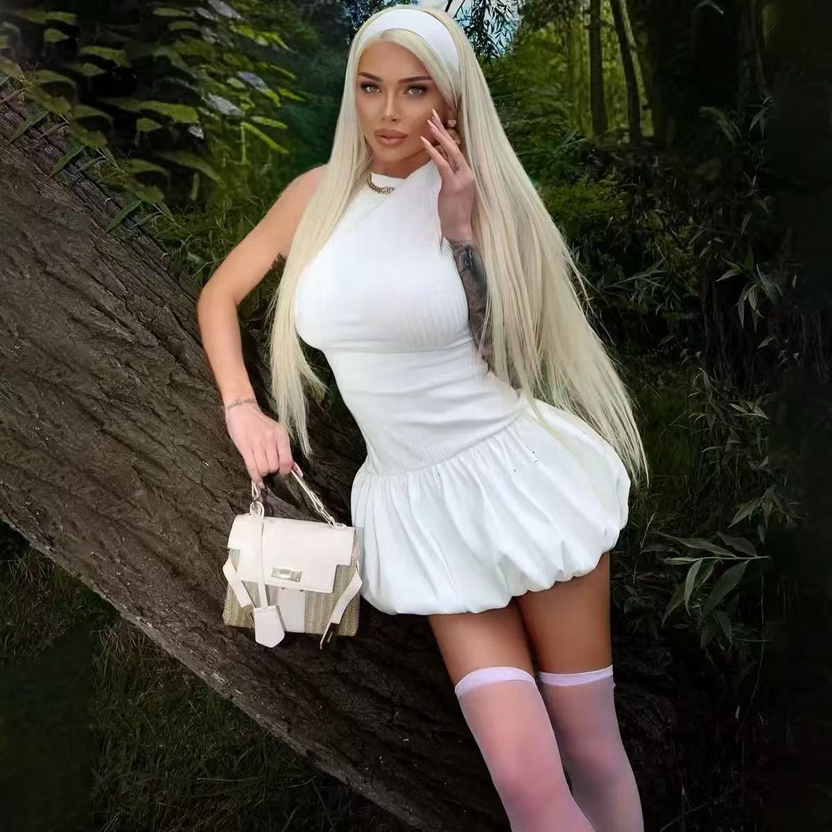 BACKLESS BUBBLE MINI DRESS FOR PARTY