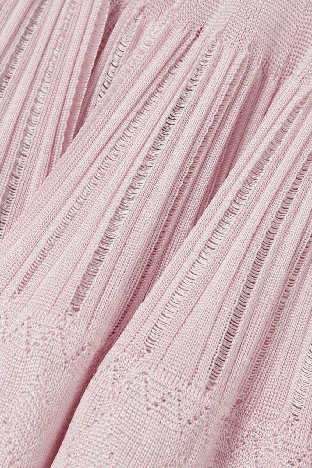 RIBBED POINTELLE MINI DRESS - PINK COCKTAIL