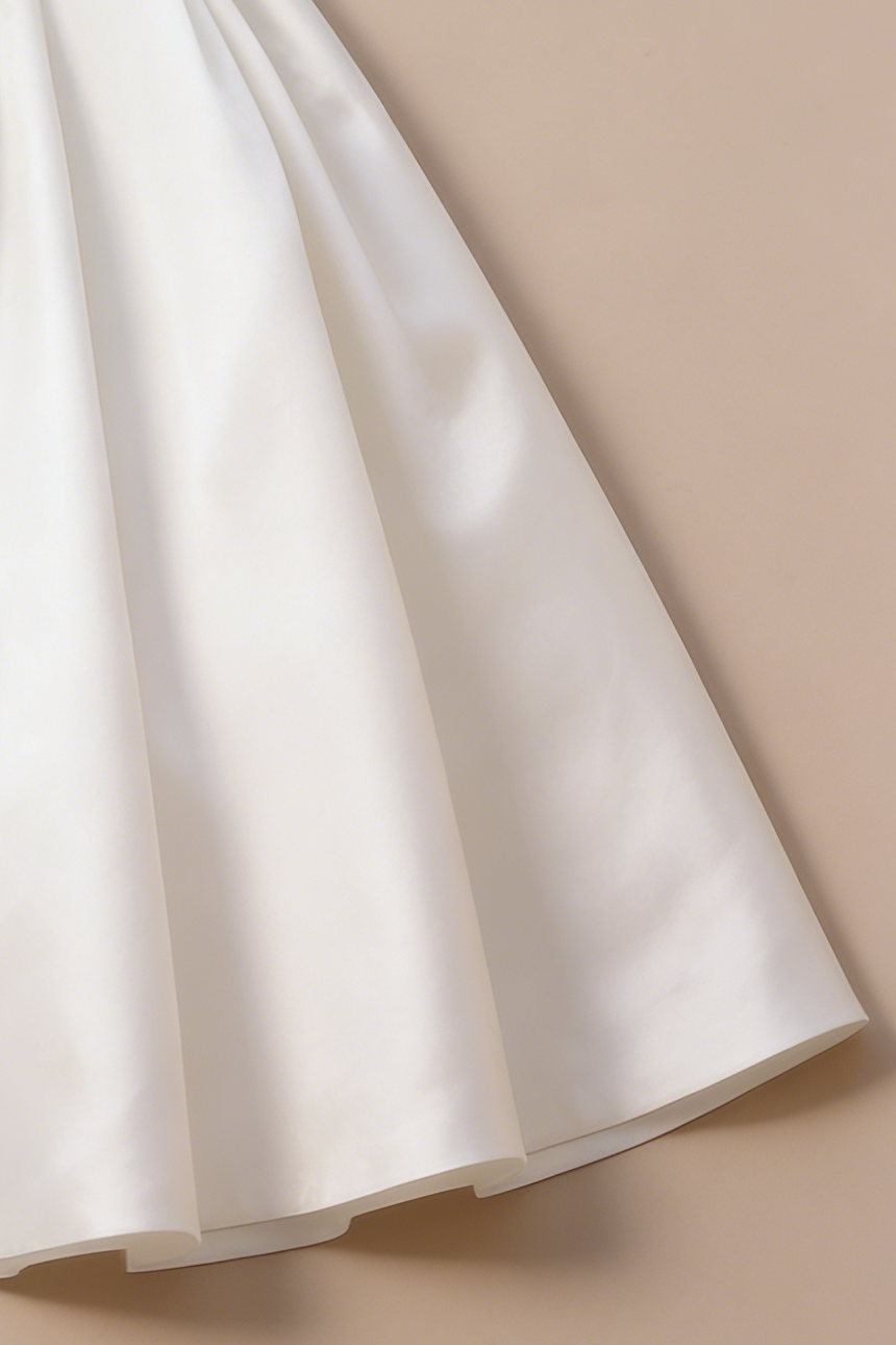 SHARON OFF-SHOULDER MIDI DRESS - OFF-WHITE MINIMALIST