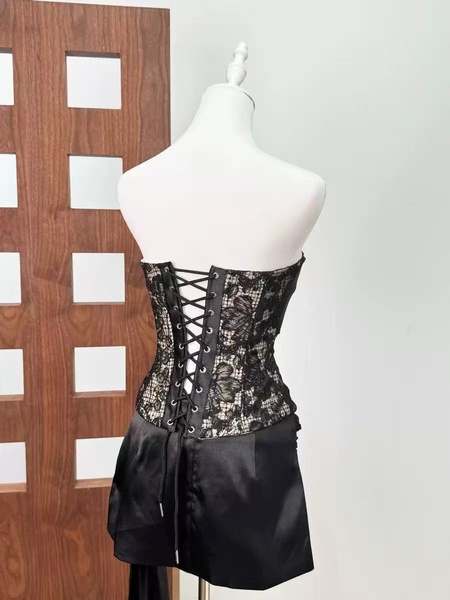 STRAPLESS BLACK MINI COCKTAIL DRESS