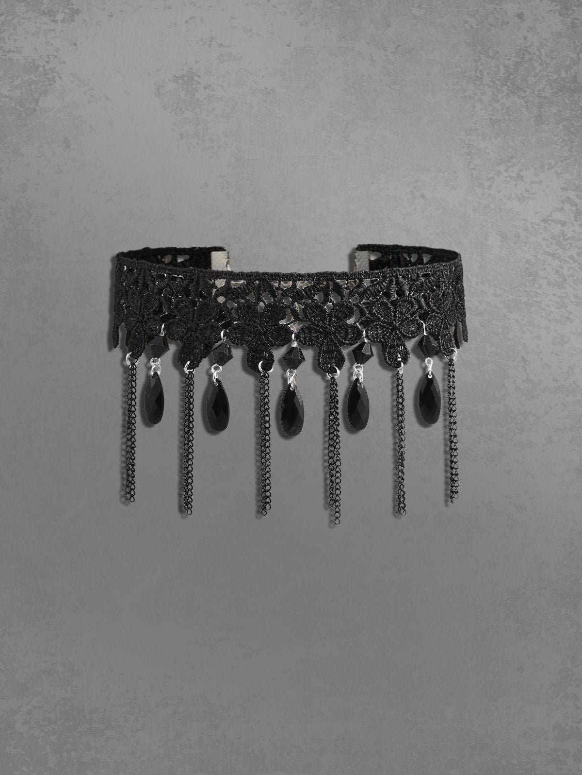 5029057_01 RETRO GOTHIC FRINGE CHAIN CHOKER, NIGHT-OUT