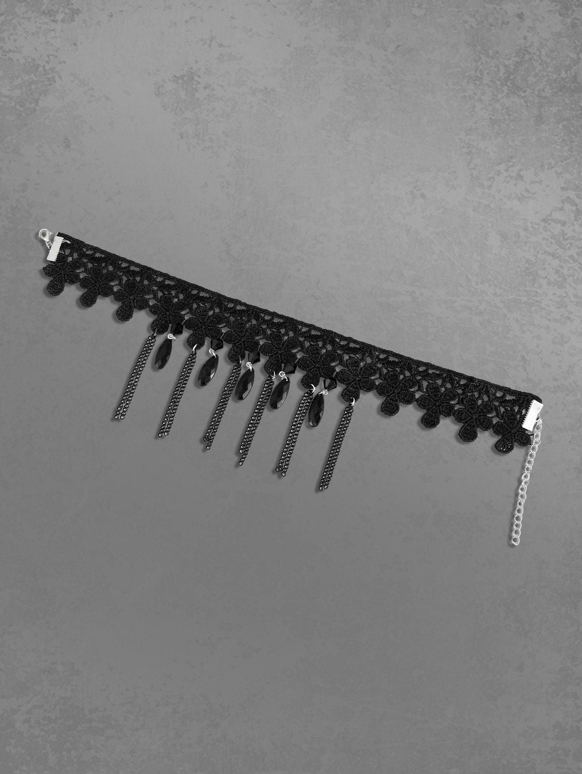 RETRO GOTHIC FRINGE CHAIN CHOKER, NIGHT-OUT