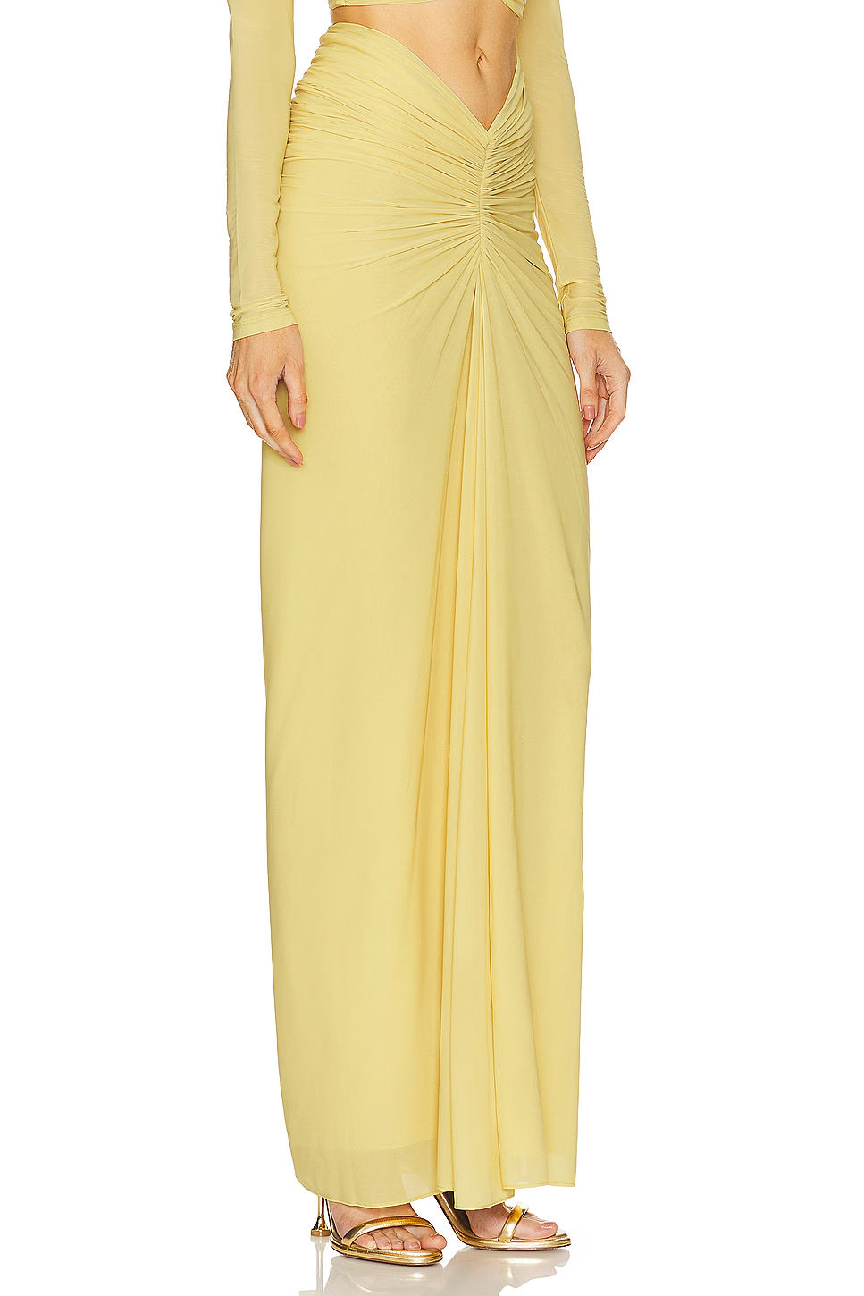 CUTOUT BANDAGE MAXI DRESS YELLOW BODYCON PARTY
