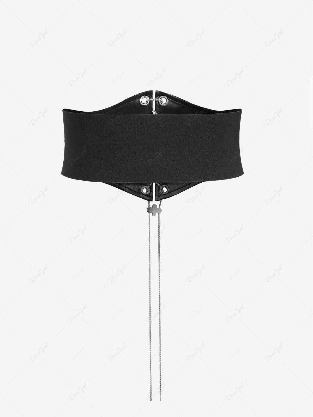 GOTHIC LACE-UP CORSET BELT WITH STAR RIVETS