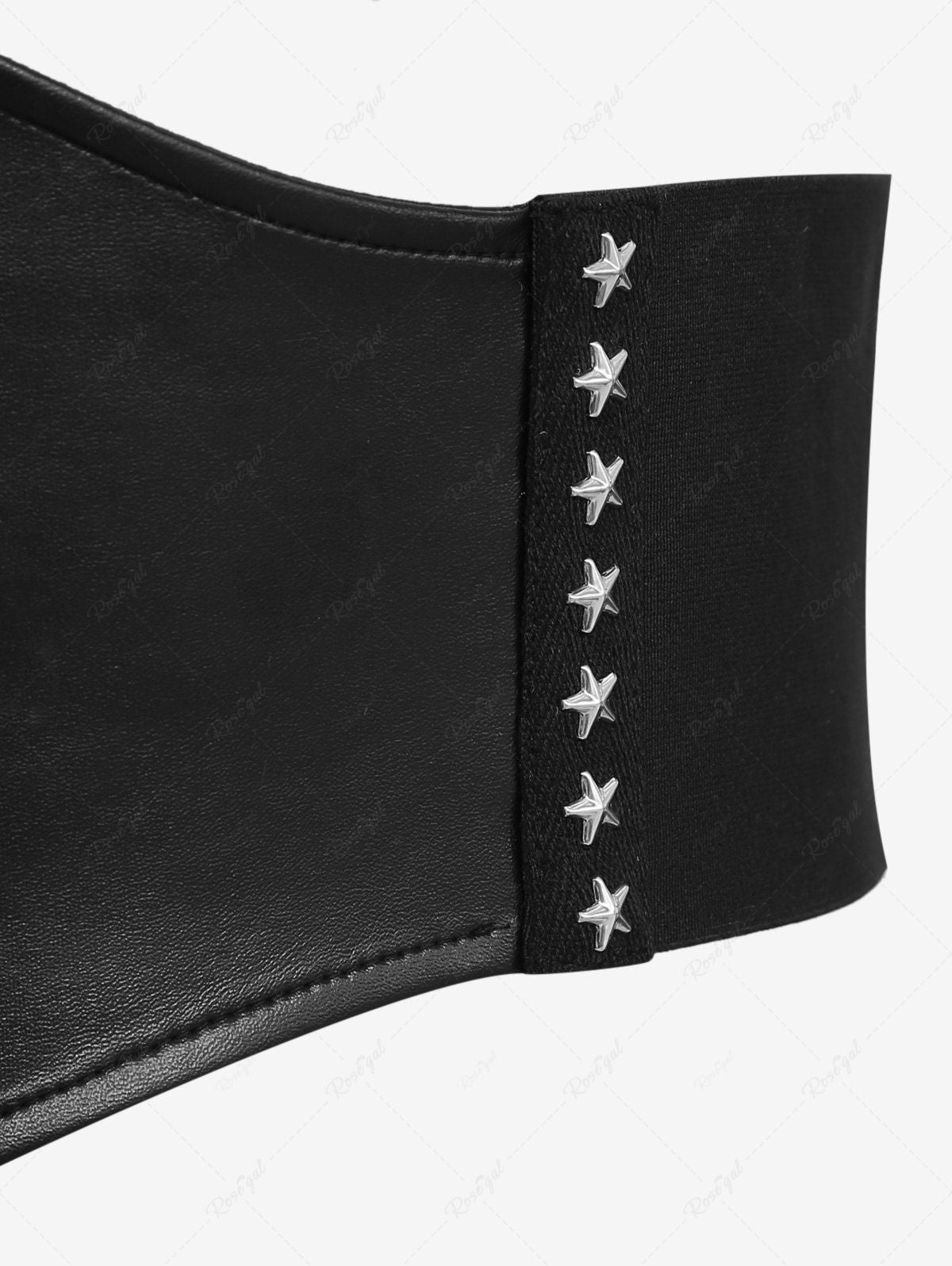 GOTHIC LACE-UP CORSET BELT WITH STAR RIVETS