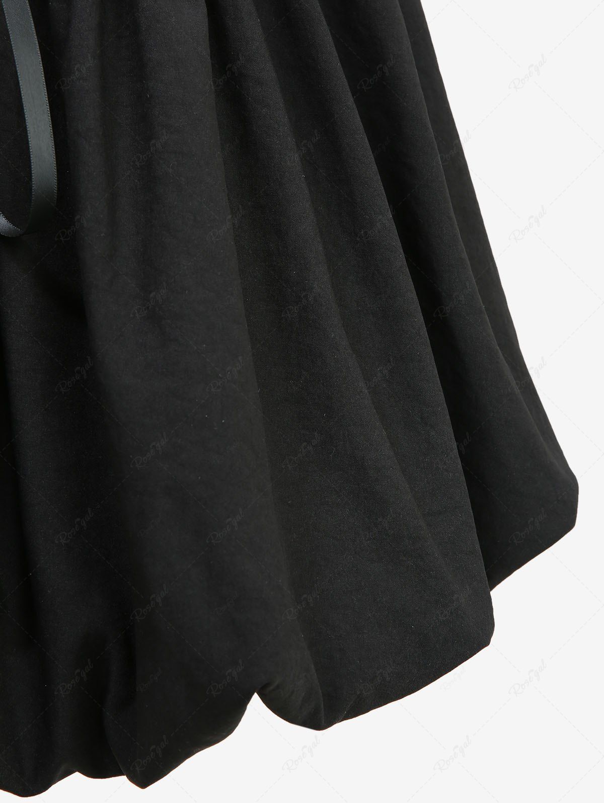 GOTHIC LACE-UP ASYMMETRIC BANDEAU TULIP MINI DRESS