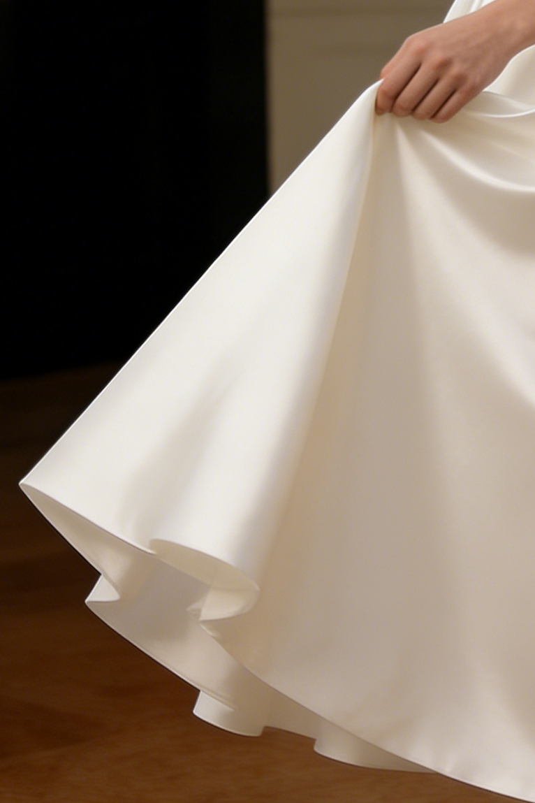 SHARON OFF-SHOULDER MIDI DRESS - OFF-WHITE MINIMALIST