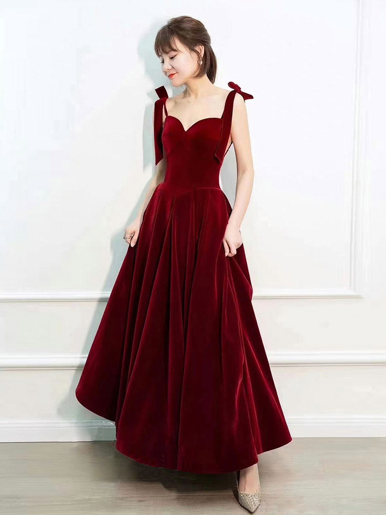 534_78364fde-6fb5-4649-b4ec-73848d22aab7 A-LINE VELVET BURGUNDY DRESS FOR HOLIDAY PARTIES