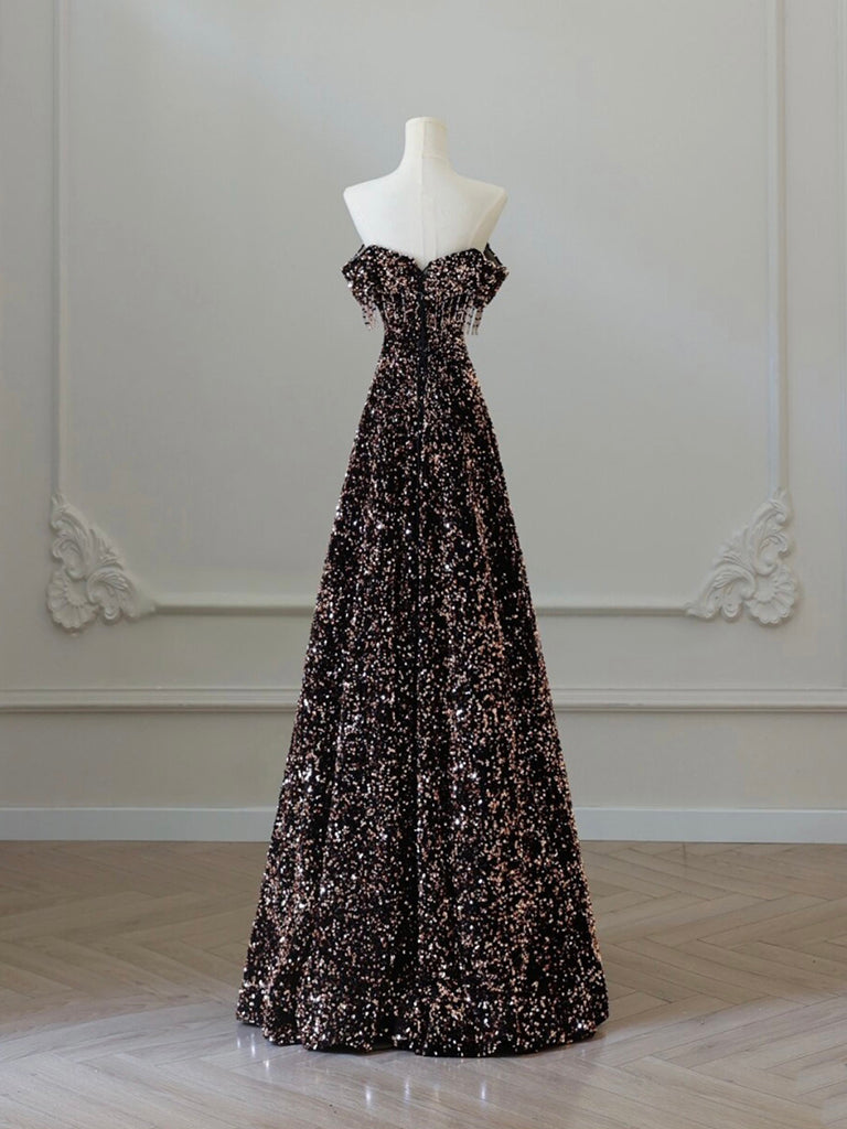 A-LINE OFF-SHOULDER SEQUIN COCKTAIL DRESS