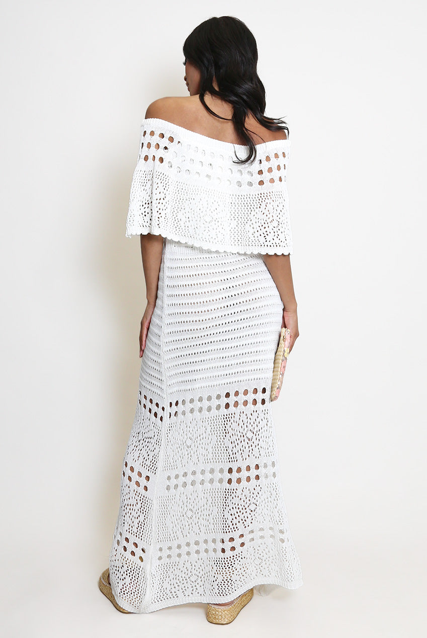 CROCHET BANDEAU MAXI DRESS, BEACH WEDDING GUEST