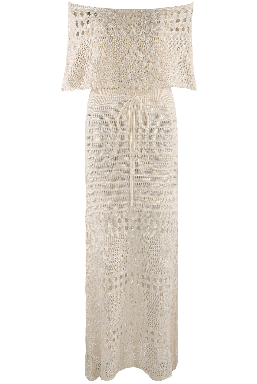 CROCHET BANDEAU MAXI DRESS, BEACH WEDDING GUEST