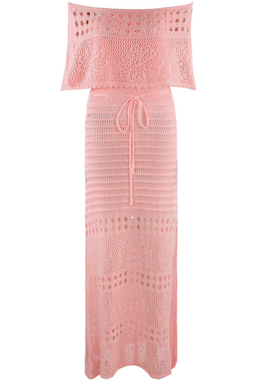 CROCHET BANDEAU MAXI DRESS, BEACH WEDDING GUEST