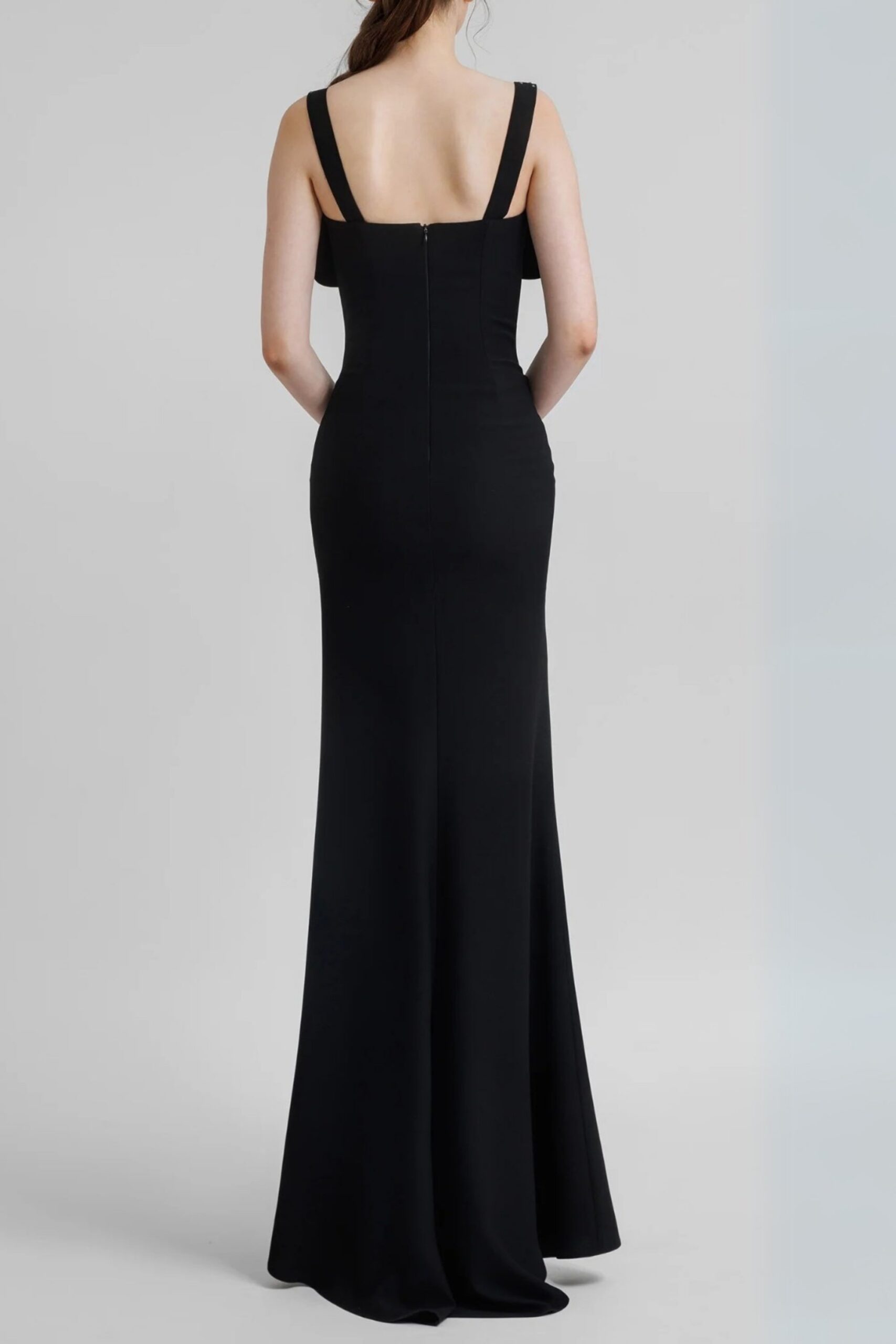 SLEEVELESS CORSET BLACK MAXI DRESS FOR EVENING