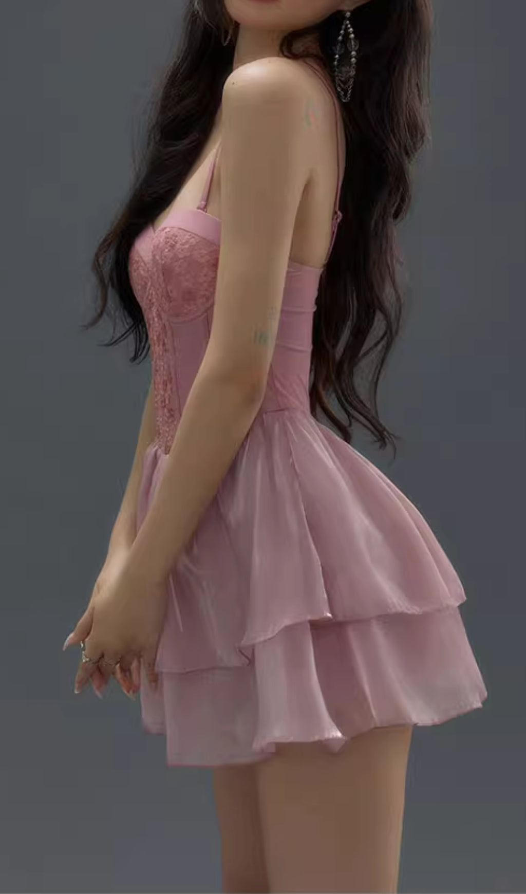 DANIKA PINK FLORAL RUFFLE BEACH SWIMDRESS