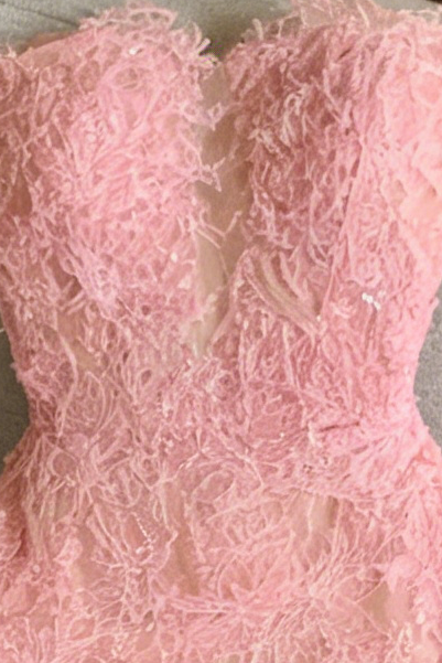 PINK BEADED LACE PARTY DRESS