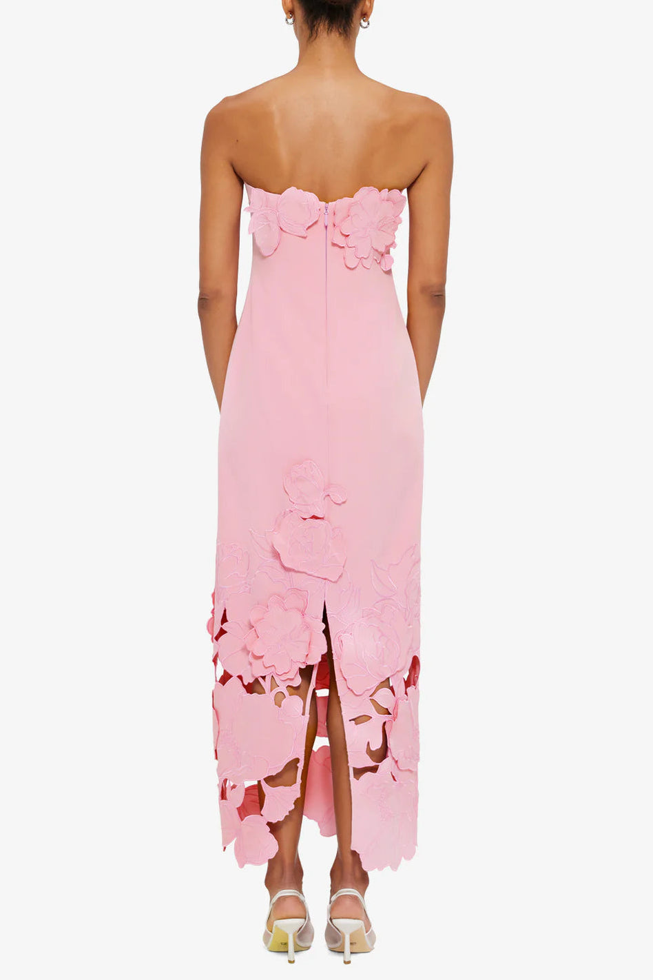 LOUISE APPLIQUÉ BUSTIER MAXI DRESS PINK