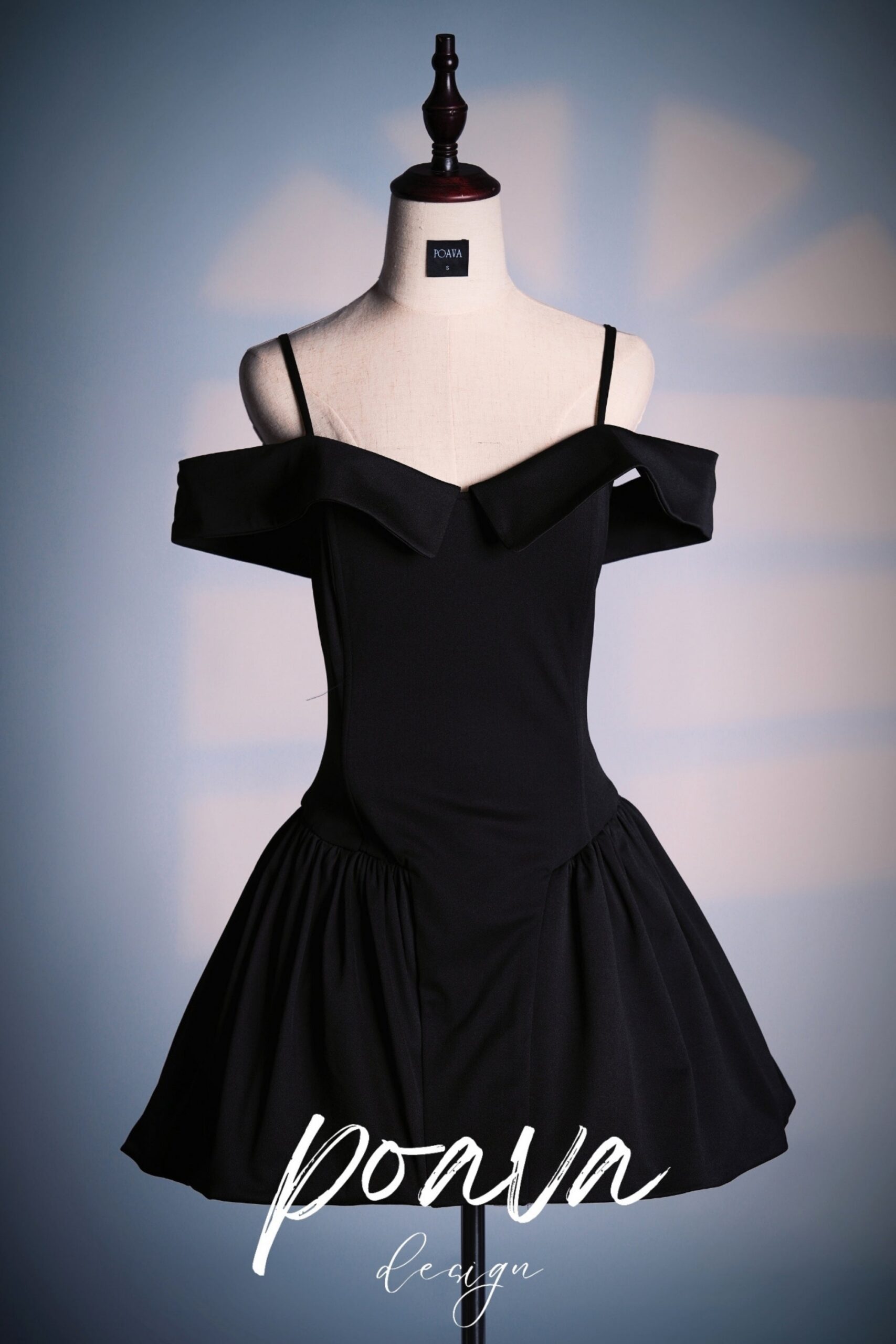 BLACK OFF-SHOULDER MINI DRESS FOR PARTY