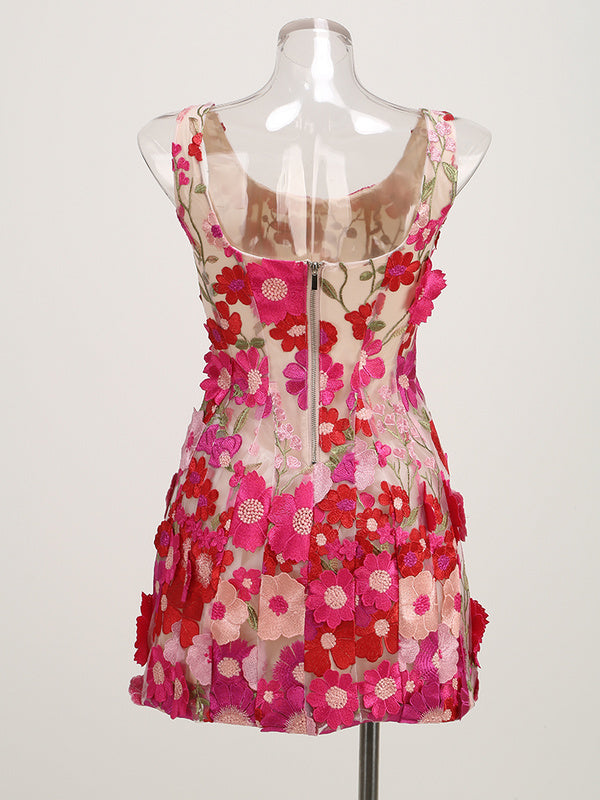 FLORAL MINI DRESS FOR WEDDING GUEST