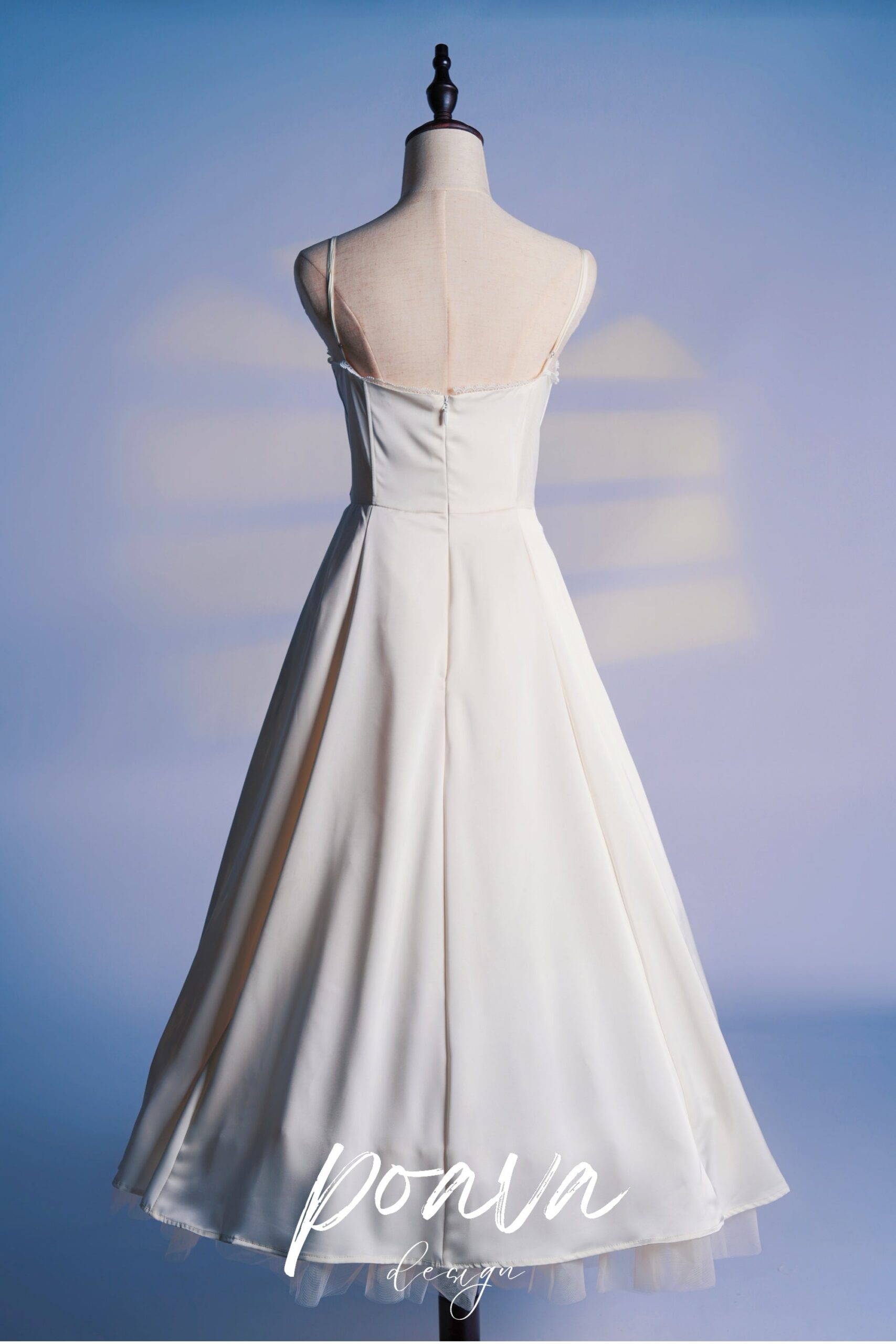 WHITE TULLE MIDI DRESS FOR WEDDING GUEST