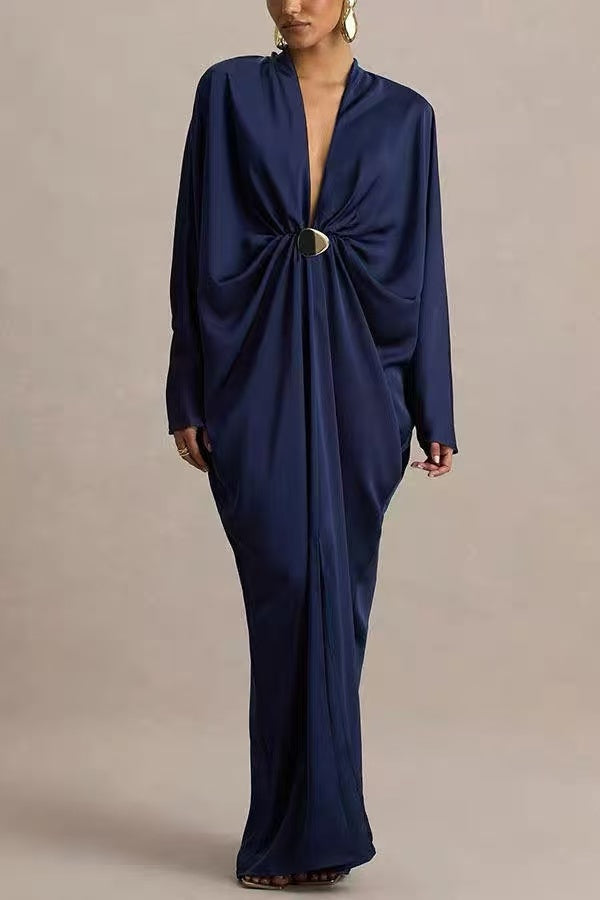 SATIN BATWING MAXI KAFTAN DRESS FOR PARTIES