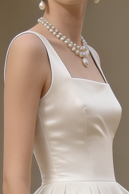 OFF-WHITE MINIMALIST SPAGHETTI STRAP MIDI DRESS
