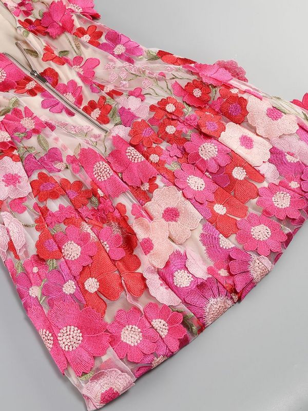 FLORAL MINI DRESS FOR WEDDING GUEST
