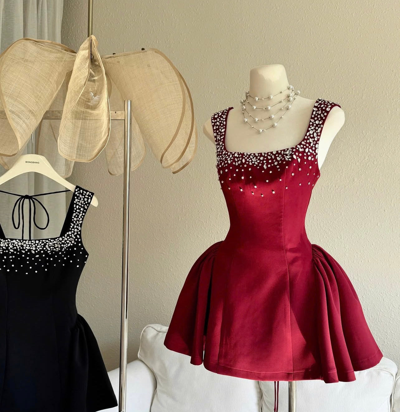 ELISE EMBELLISHED MINI DRESS FOR PARTY