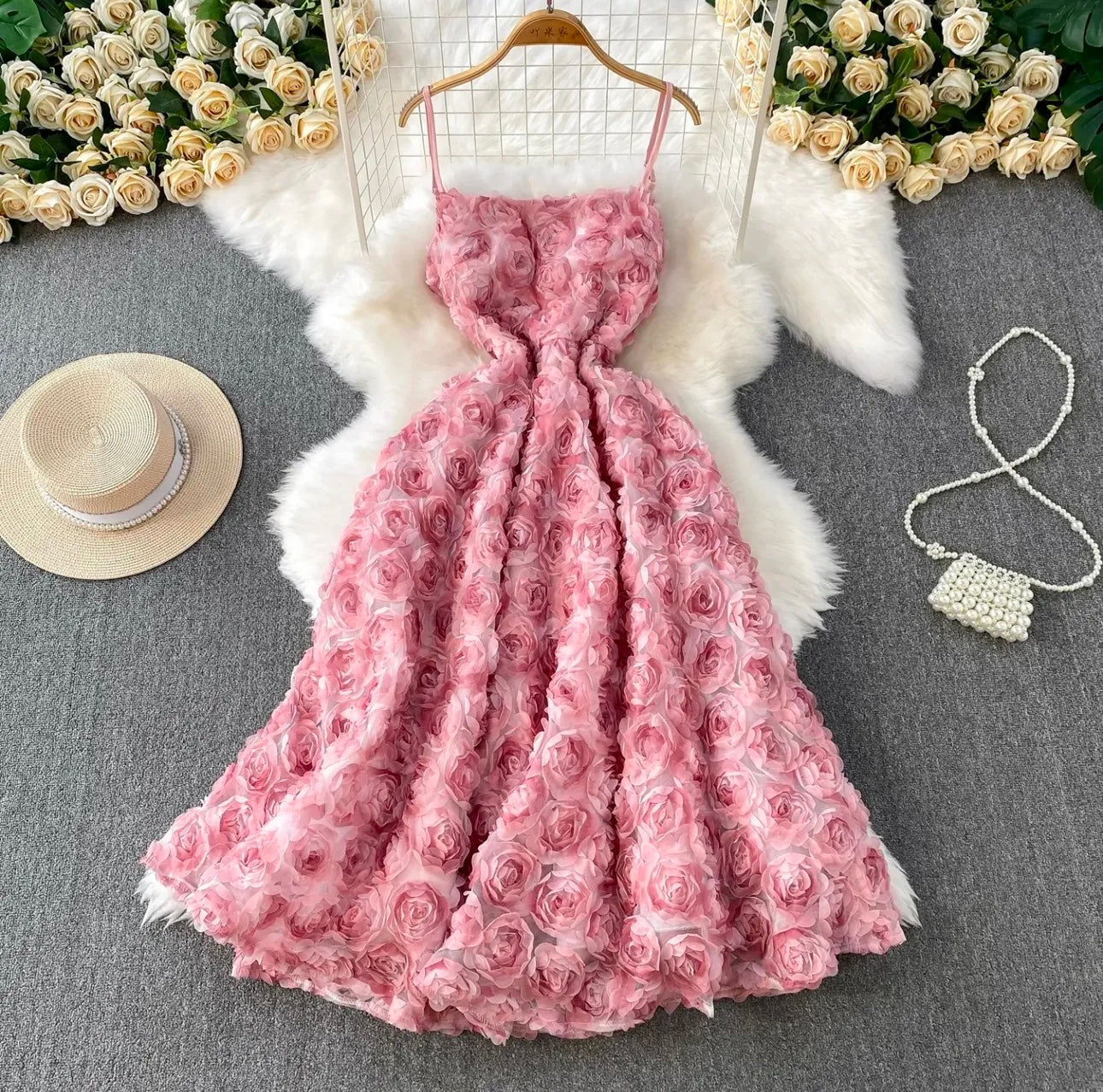 BRIAR FLORAL MIDI DRESS PINK WEDDING GUEST