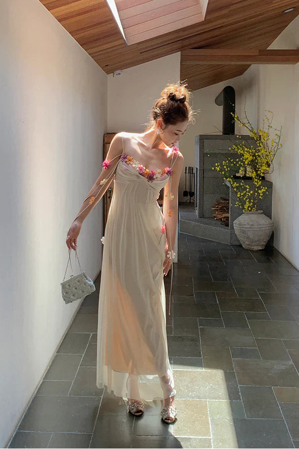 FARAH FLORAL MAXI DRESS IVORY - BOHO WEDDING GUEST