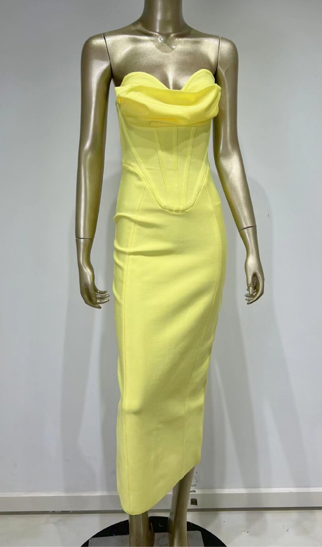 PATCHWORK STRAPLESS BANDAGE DRESS FOR PARTY