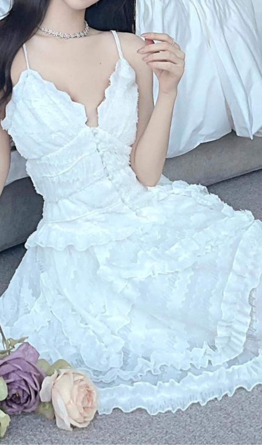 SEXY WHITE BACKLESS STRAP MINI DRESS FOR PARTY