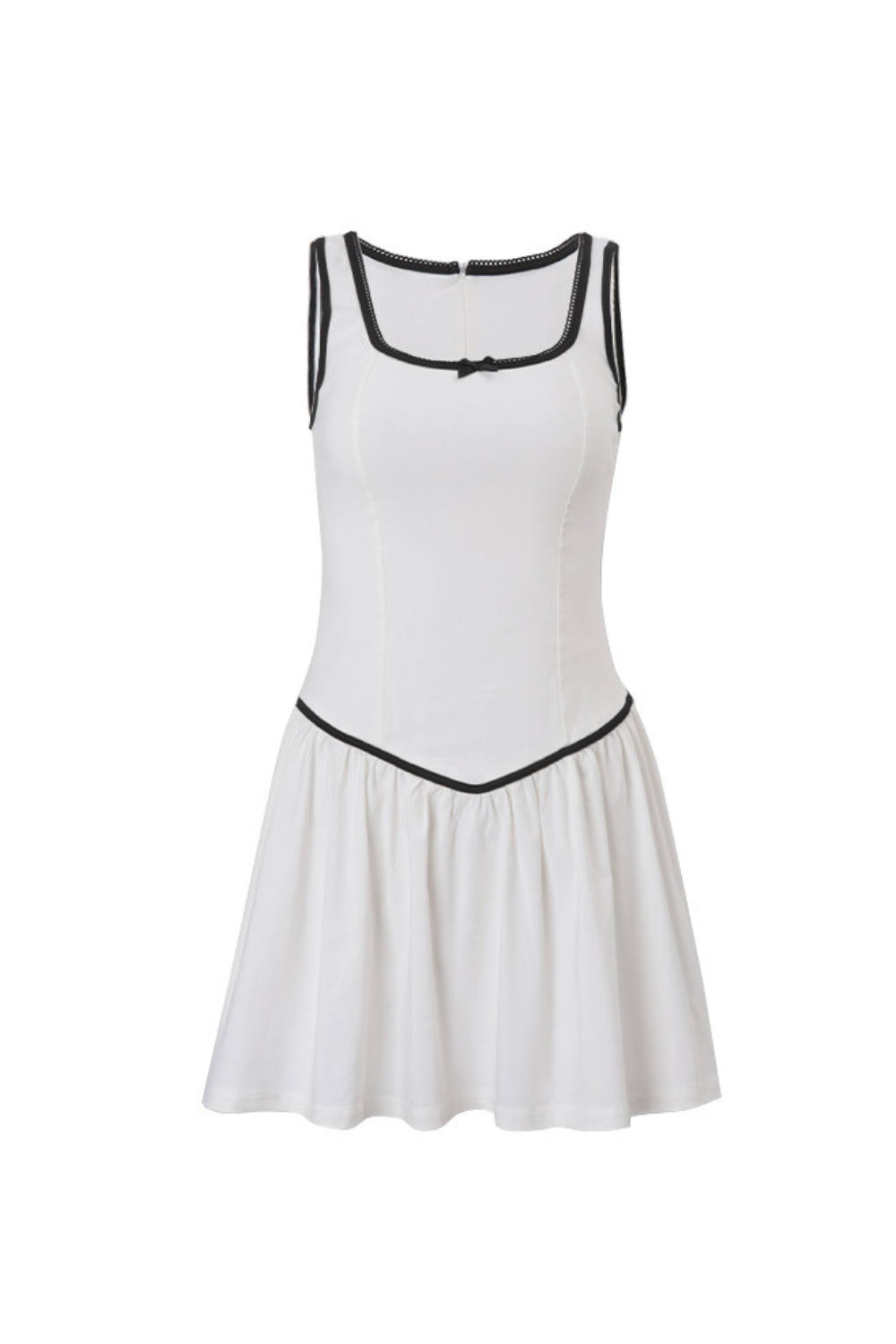 IRENE SLEEVELESS RUCH MINI DRESS WHITE WEDDING