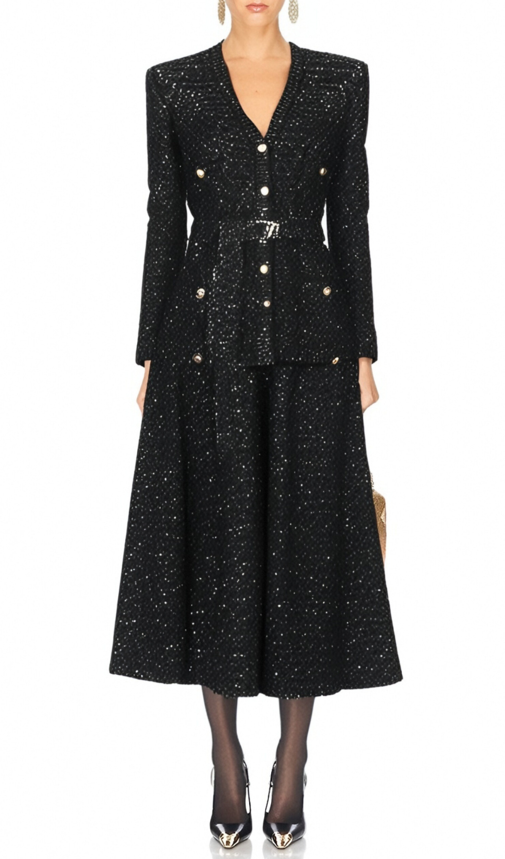 5_2b0269e0-b4a2-435d-ac9c-0636f9913120 SEQUIN V-NECK CARDIGAN BLACK PARTY TOP