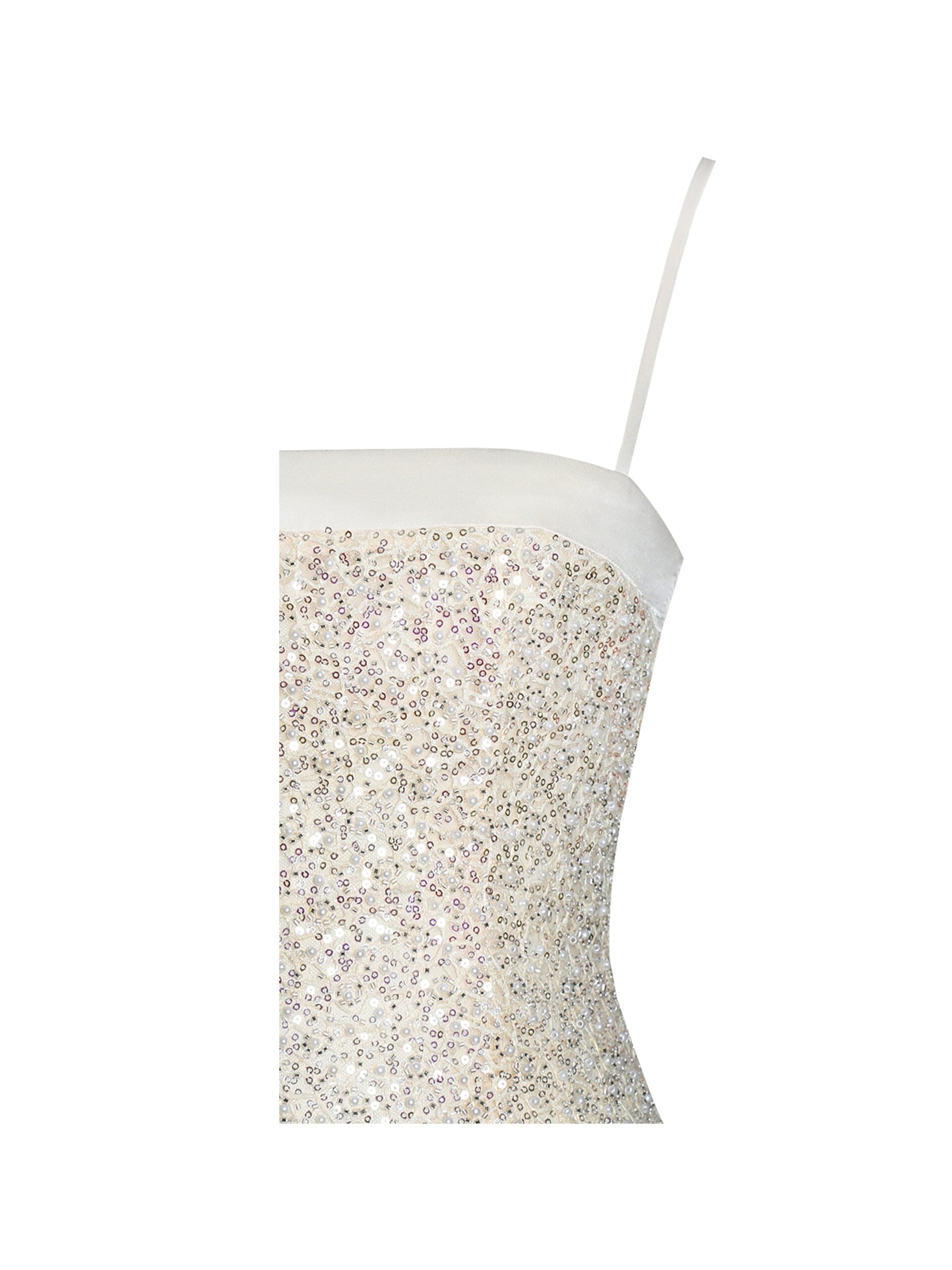 GOLD BEADED SEQUIN BODYCON GOWN WITH SCARF