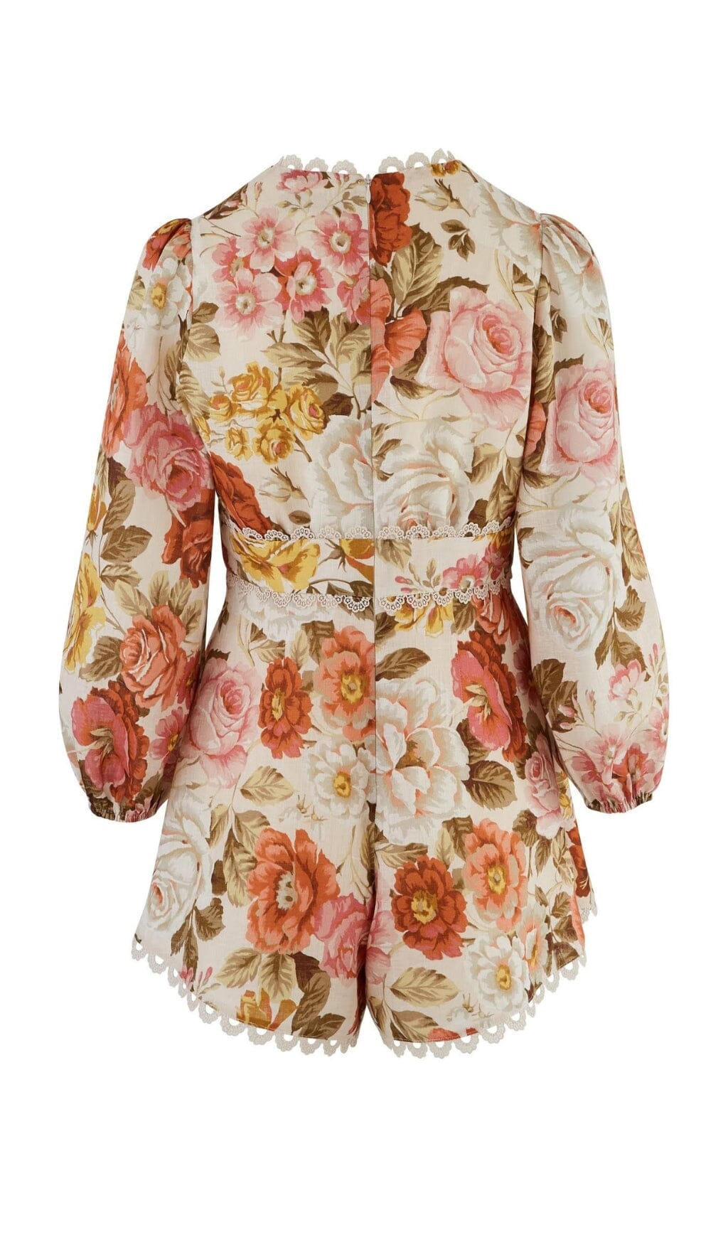 FLORAL LINEN PLAYSUIT FOR SUMMER PARTIES