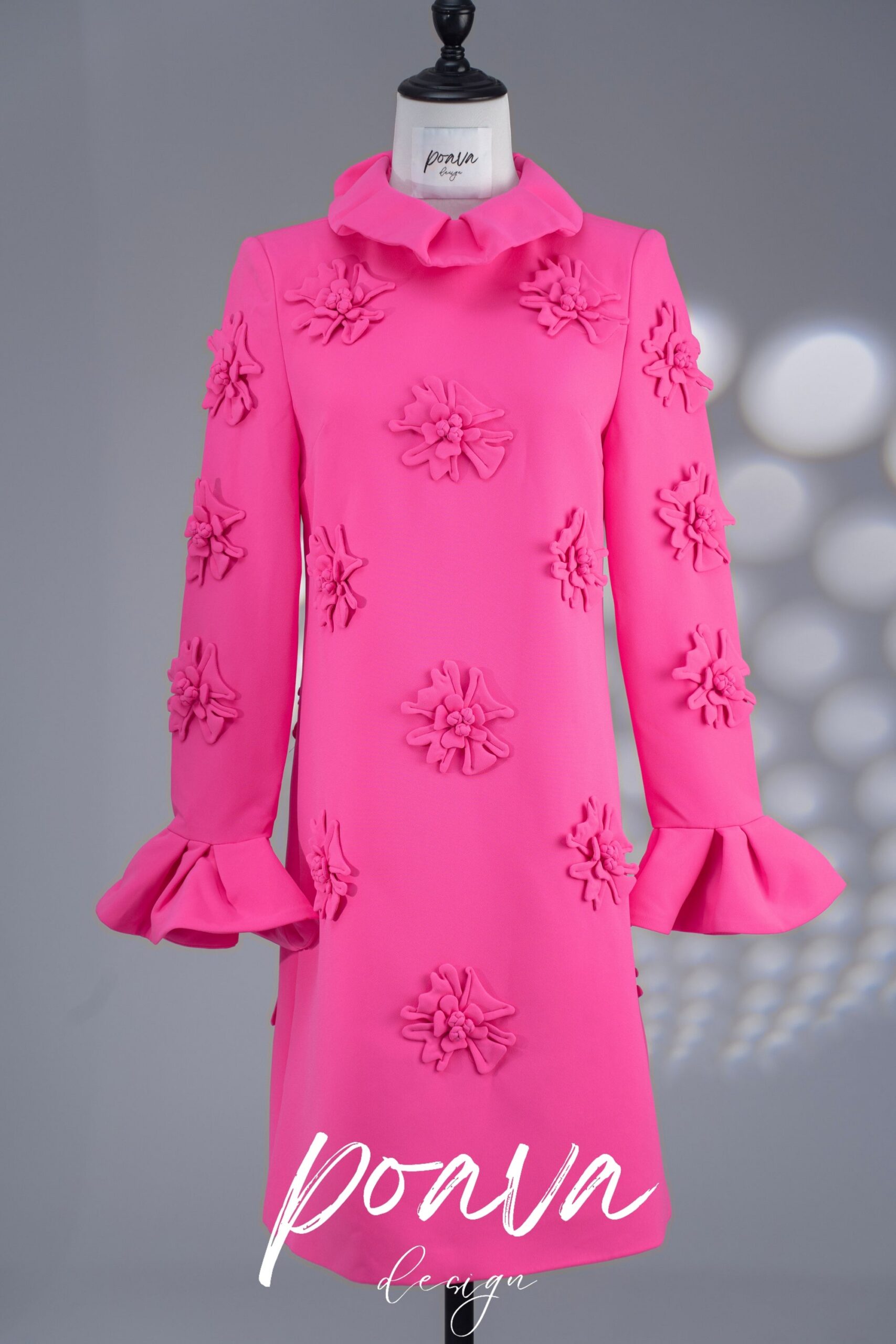 LORELAI PINK JACQUARD FLORAL MINI DRESS