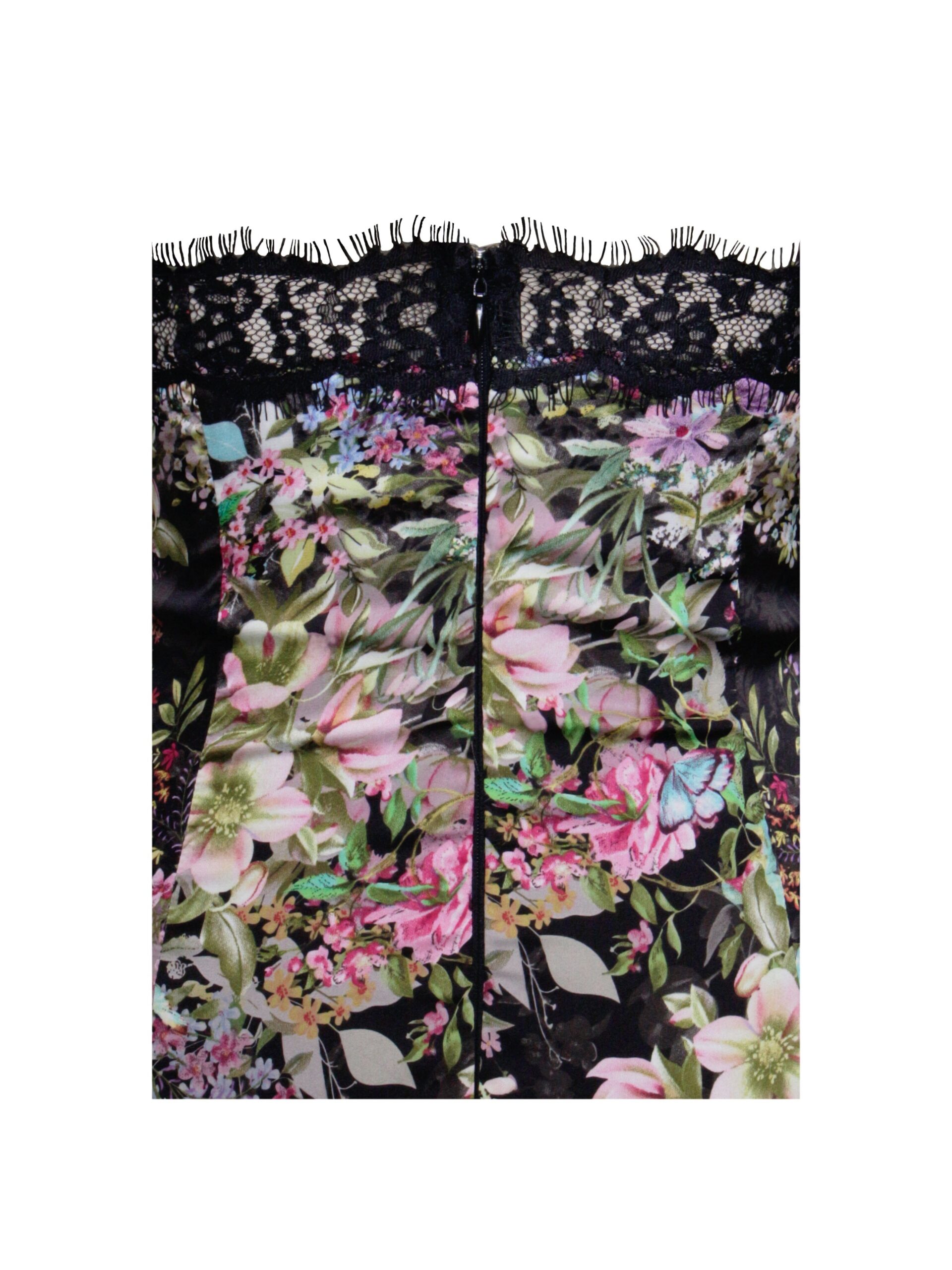 FLORAL SATIN LACE MINI DRESS FOR PARTIES