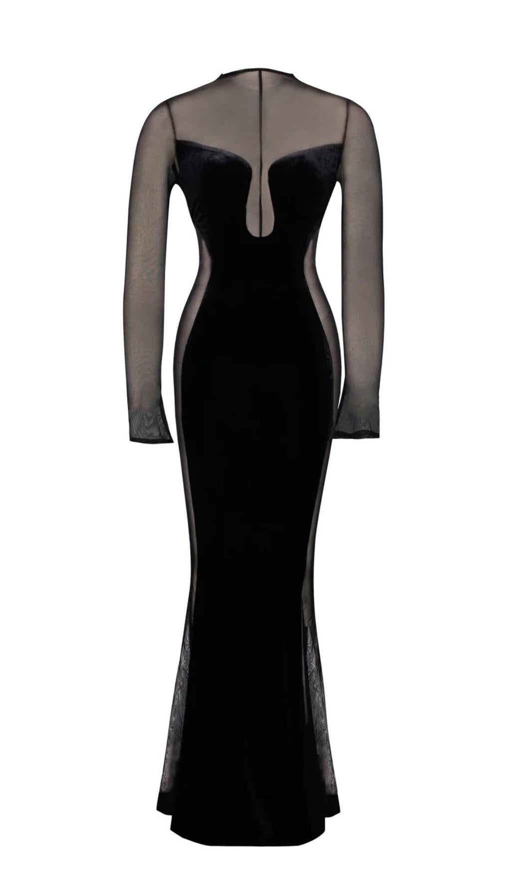 LONG SLEEVE LACE MAXI DRESS FOR WEDDING